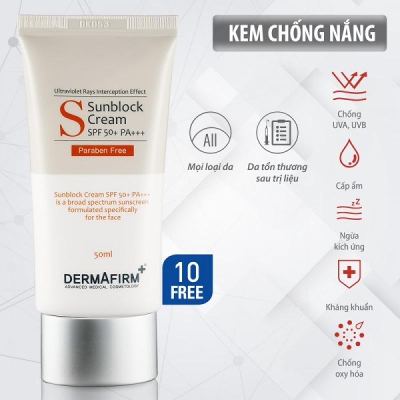 Kem Chống Nắng Vật Lý Dermafirm Sun Block Cream SPF 50+ PA+++